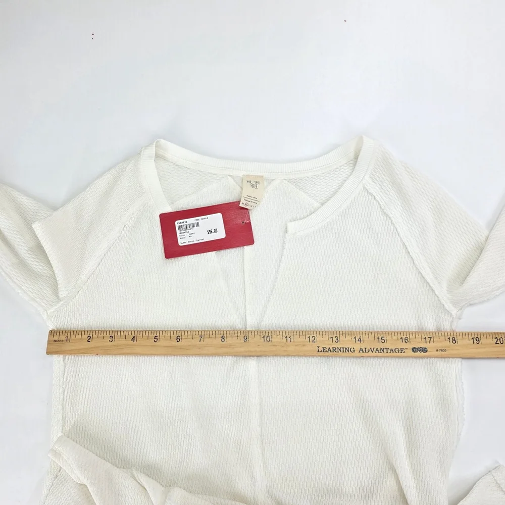 NWT Free People Super Sonic Thermal Tunic XS Ivory Boho Long Top - Picture 9 of 11